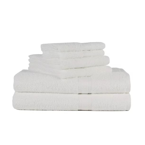 Mainstays Basic Solid 6-Piece Bath Set, White | Walmart (US)