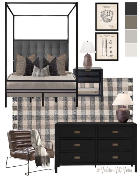 Teen boys bedroom mood board, masculine bedroom design, teen bedroom, canopy bed for boys room #bedroom #boys 

#LTKhome #LTKsalealert #LTKkids