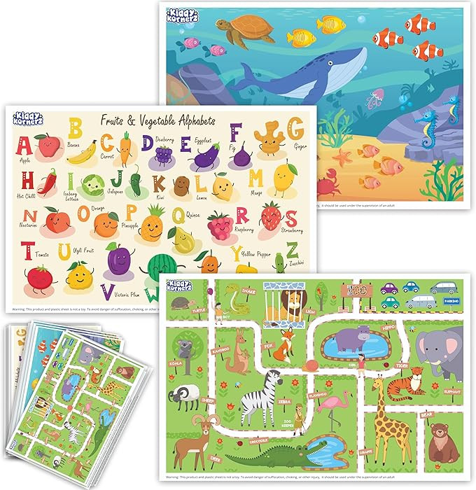 40 Pack Waterproof Disposable Placemats for Baby, Place mats for Kids, Toddler - Kids Placemats f... | Amazon (US)