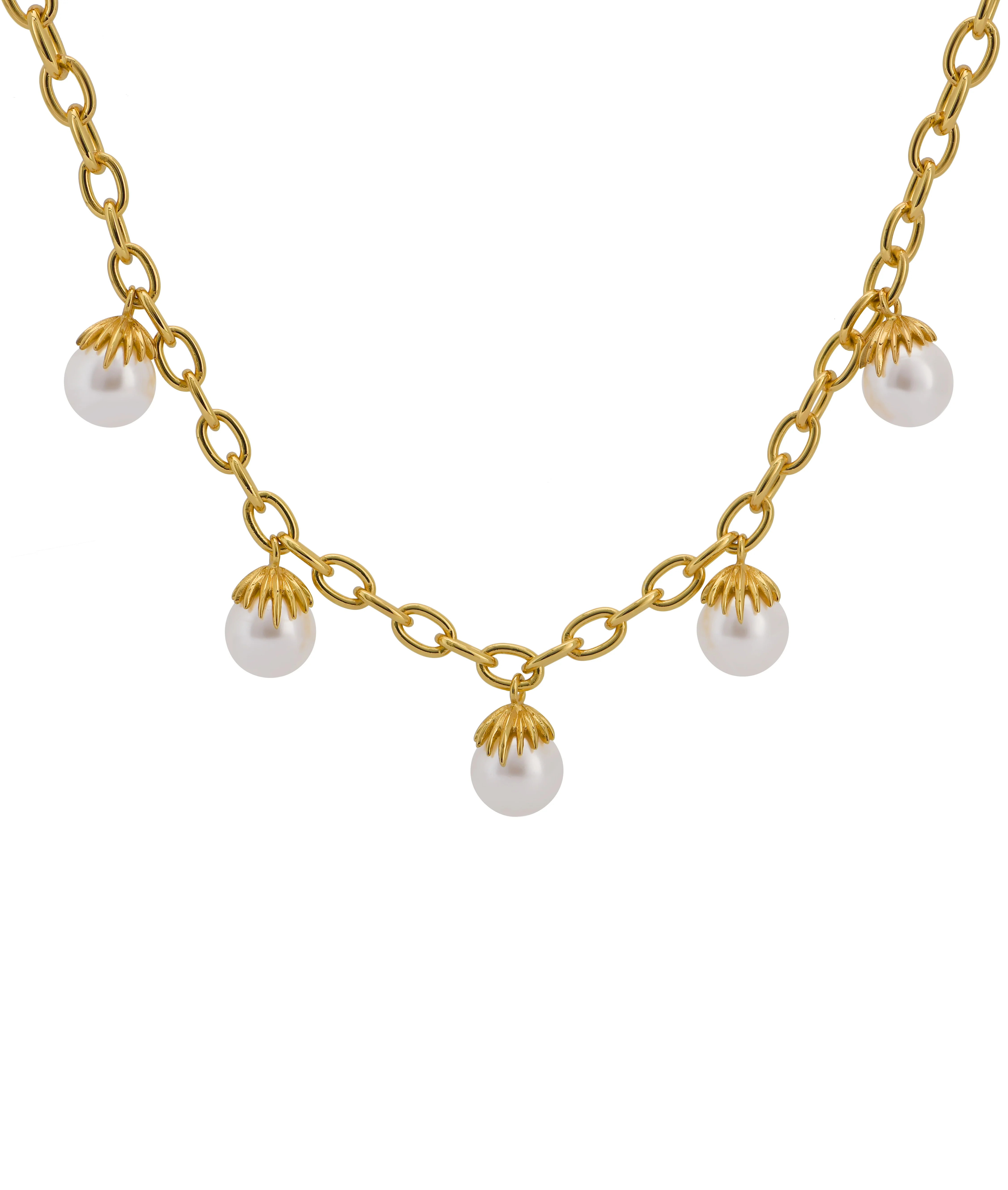 Palm Pearl Station Necklace | Goldbug Collection