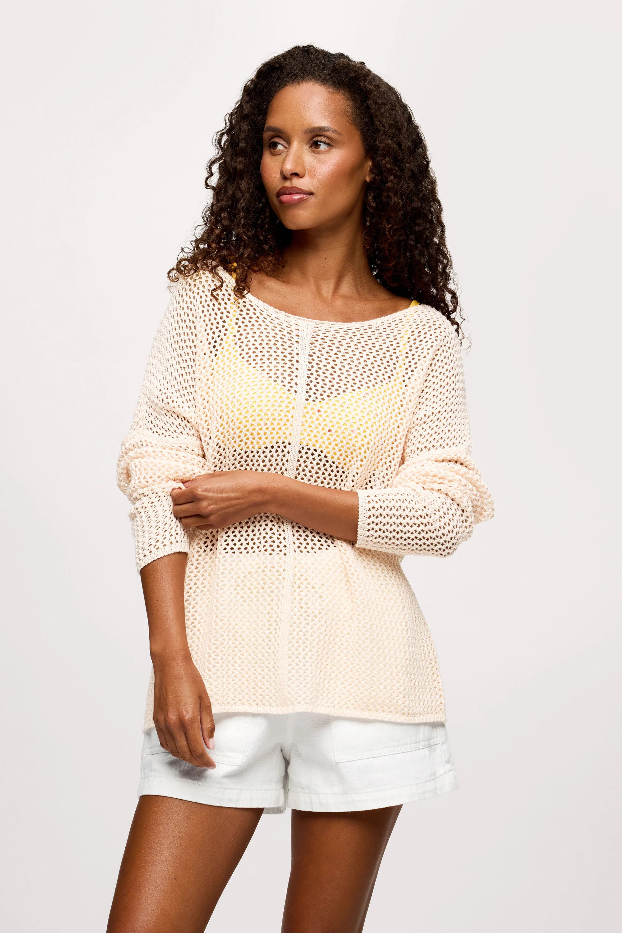 Open Knit Sweater | Blush | nuuds