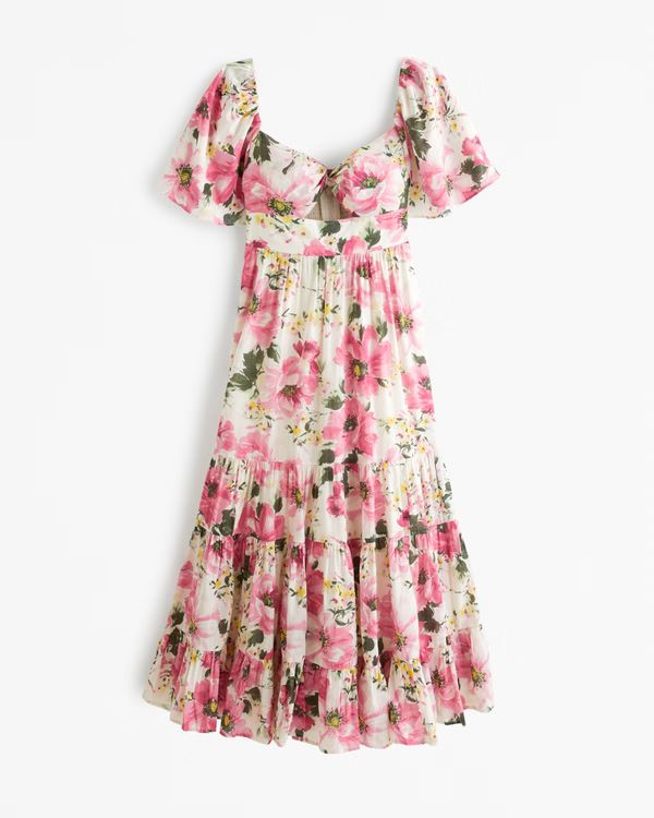 Twist-Front Tiered Maxi Dress | Abercrombie & Fitch (US)