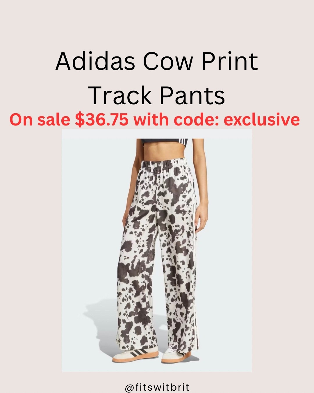 Adidas Cow Print Track Pants on sale. Extra off in app with code: exclusive  

#LTKSaleAlert