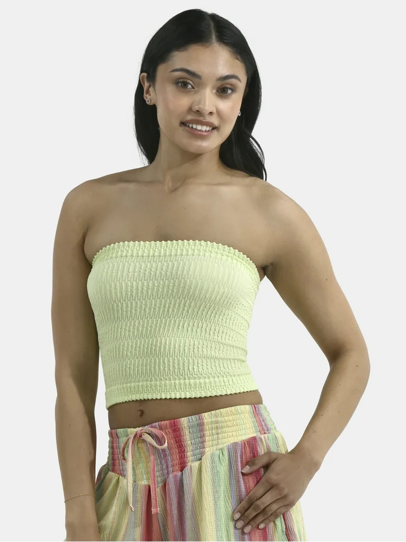 No Boundaries Seamless Textured Tube Top, Women's | Walmart (US)