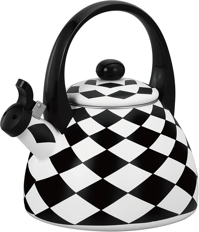 Whistling Tea Kettle for Stove Top Enamel on Steel Teakettle, Supreme Housewares Harlequin Patter... | Amazon (US)