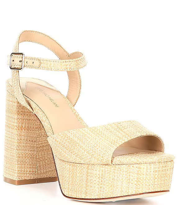 Antonio Melani Bonny Raffia Platform Block Heel Sandals | Dillard's | Dillard's