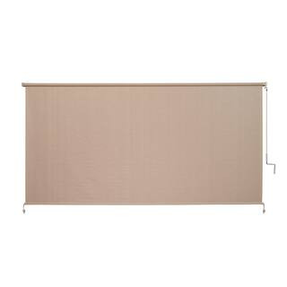 Camel Cordless UV Blocking Fade Resistant Fabric Exterior Roller Shade 120 in. W x 72 in. L | The Home Depot