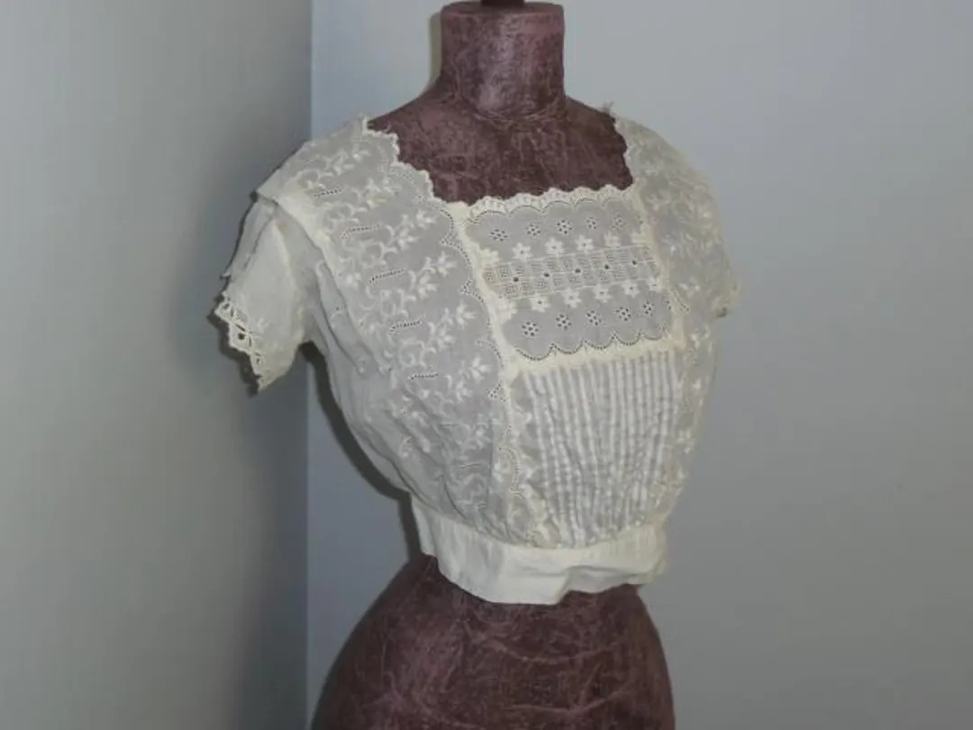 Ornate Antique Camisole Blouse Fine Embroidered LACE Victorian Edwardian Vintage Summer Blouse - ... | Etsy (US)
