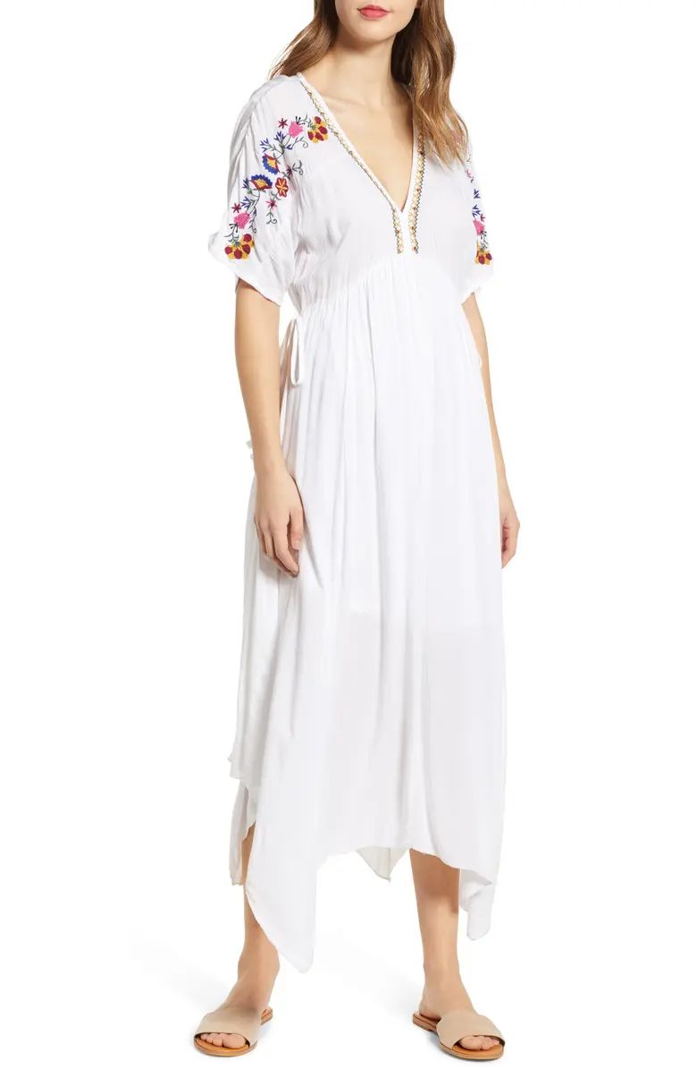 Band of Gypsies Cuba Embroidered Midi Dress | Nordstrom | Nordstrom