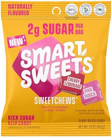 SmartSweets SweetChews, 1.6oz (Pack of 4), Candy With Low Sugar & Calorie, Healthy Snacks For Kid... | Amazon (US)
