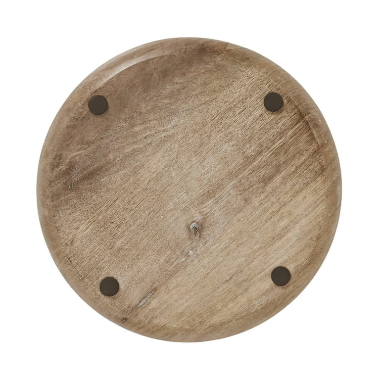 My Texas House 12" Natural Bead Wood Round Decorative Tray | Walmart (US)