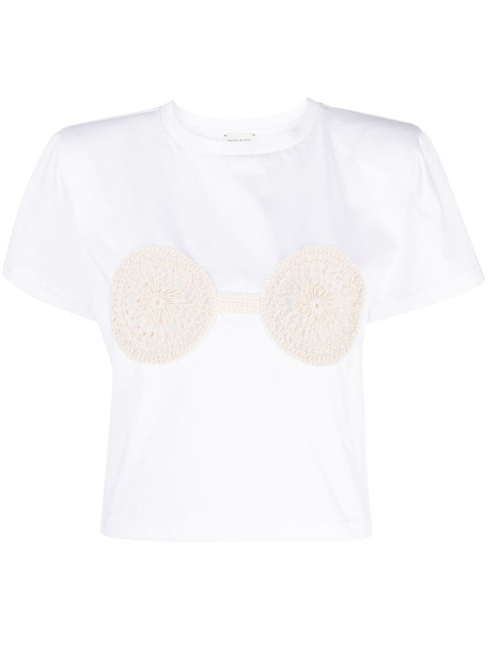 Magda Butrym crochet-detail Cotton T-shirt - Farfetch | Farfetch Global