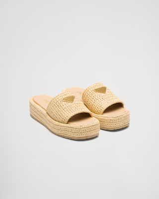 Crochet flatform slides | Prada Spa US