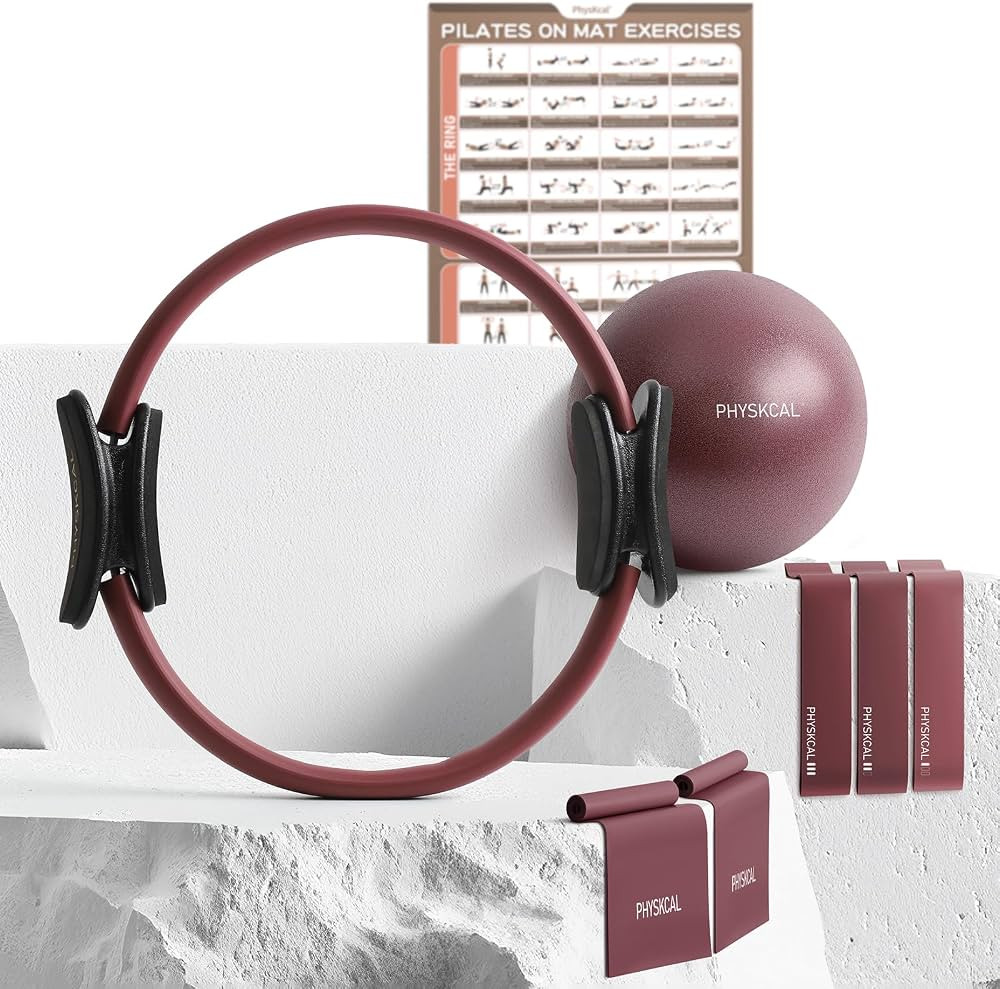 Pilates Kit, 15-Inch Pilates Ring with 1x Core Ball, 3X Resistant Loops and 2X Flex Bands, Home P... | Amazon (US)