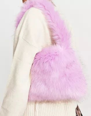 Daisy Street tote bag in pink faux fur | ASOS (Global)