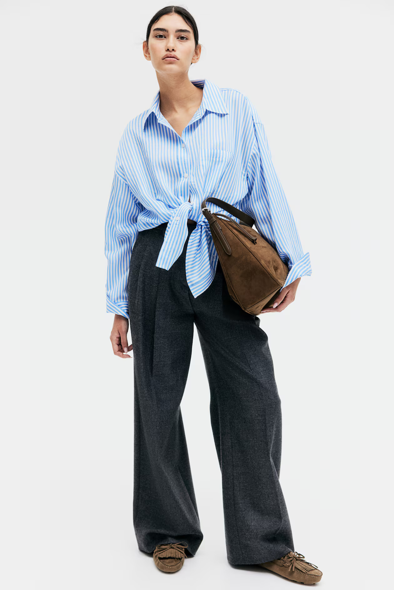 Oversized overhemdblouse - Blauw/wit gestreept - DAMES | H&M NL | H&M (DE, AT, CH, NL, FI)