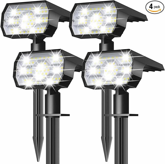 NYMPHY Solar Lights Outdoor Waterproof IP68, 56 LED 3 Lighting Modes Solar Powered Garden Yard Sp... | Amazon (US)