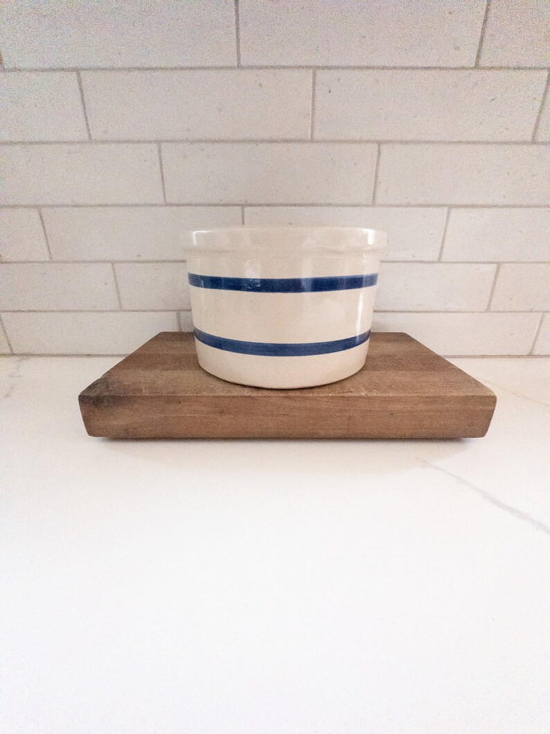 Vintage Robinson Ransbottom 6-1/2 Double Blue Striped Low Jar Crock Roseville Ohio - Etsy | Etsy (US)