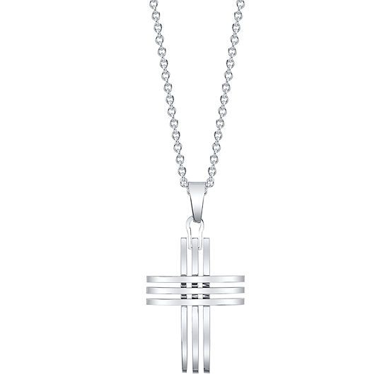 J.P. Army Men's Jewelry Stainless Steel 24 Inch Cable Cross Pendant Necklace | JCPenney