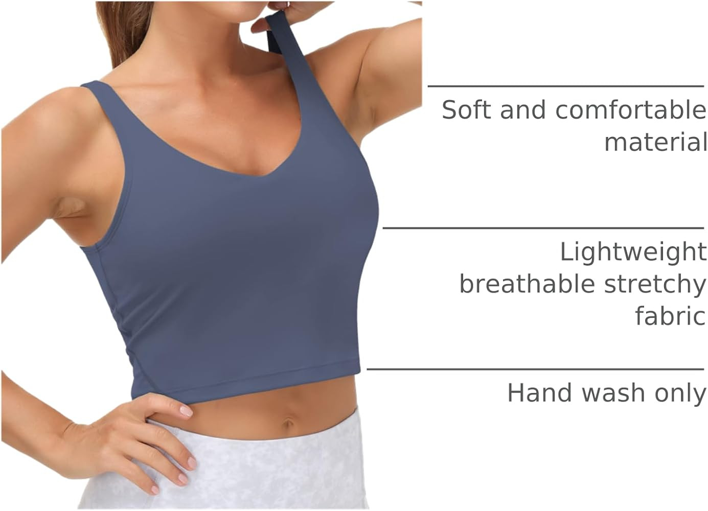 THE GYM PEOPLE Womens' Sports Bra Longline Wirefree Padded with Medium Support | Amazon (US)