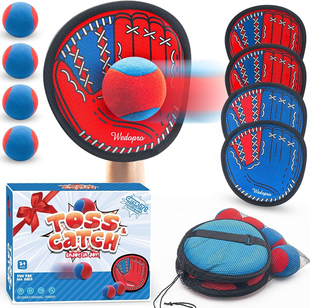 Toss and Catch Ball Set: Beginner Kids Baseball Training Glove & Catch Ball Toys, Kids Outdoor Ga... | Amazon (US)