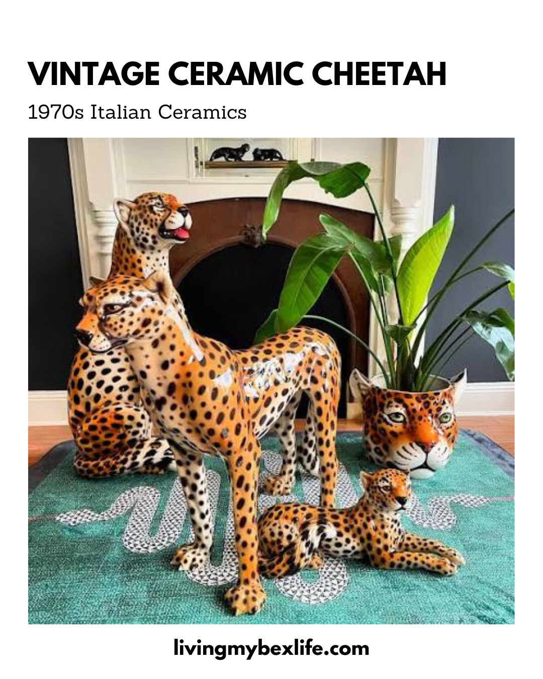 Groovy vintage ceramic wildcats bring the wild out in even the most tame home | 1970s Italian ceramics, vintage cheetah, vintage leopard, vintage panther, vintage tiger, panther lamp, panther table, home decor, maximalist, garden party, jungle, plant lover  

 #LTKU #LTKHome #LTKSaleAlert