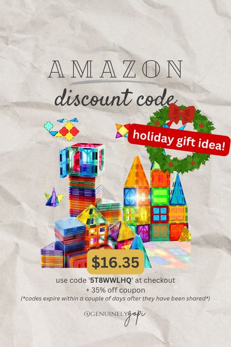 Amazon discount codes, holiday gift idea, kids gift ideas, Montessori magnetic building blocks, gift ideas

#LTKGiftGuide #LTKfindsunder50 #LTKkids