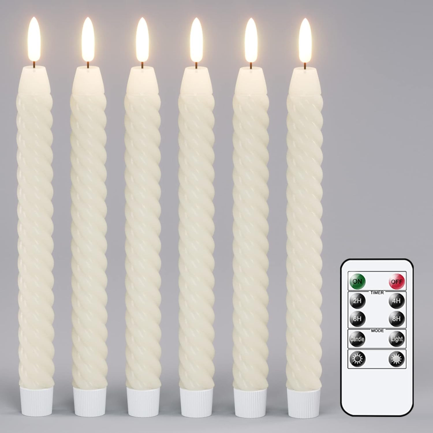 Flameless Taper Candles Flickering with Remote Timer, LED Taper Candles Battery Operated Warm 3D ... | Amazon (US)