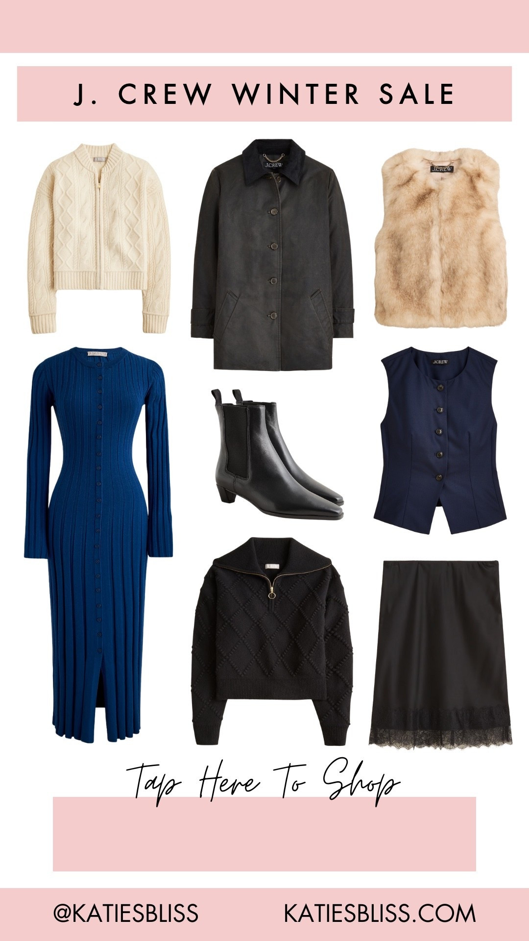 J. Crew winter sale ✨ up to 50% off 

Sale. Deal. Markdown. Sweater. Fur vest. Wool cardigan. Barn jacket. Boots. Sweater dress. Slip skirt. 



#LTKSeasonal #LTKSaleAlert