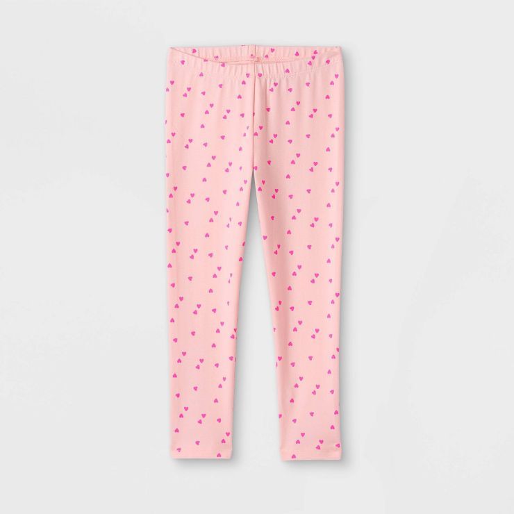 Toddler Girls' Heart Leggings - Cat & Jack™ Powder Pink | Target