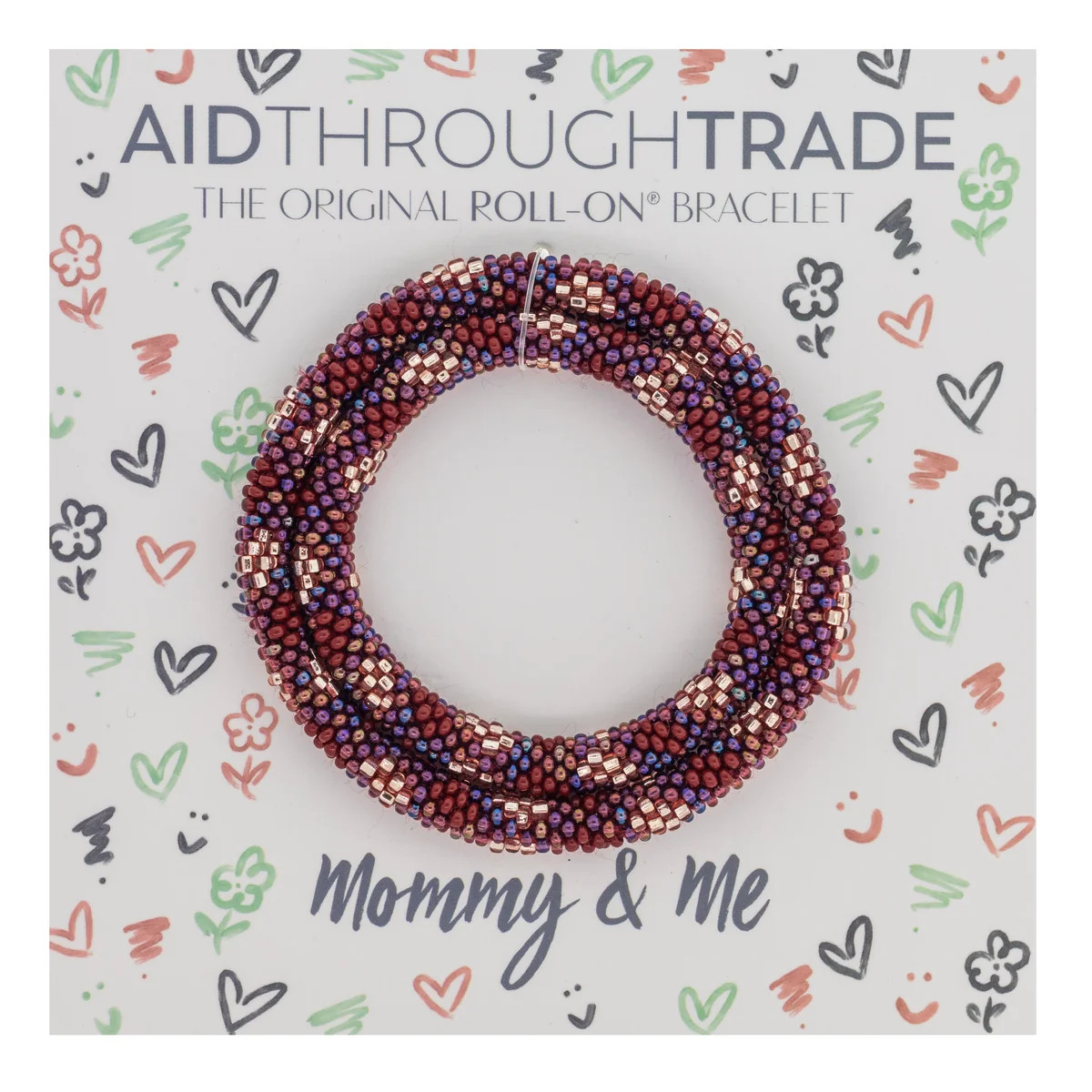 Mommy & Me Roll-On® Bracelets  Bordeaux | Aid Through Trade