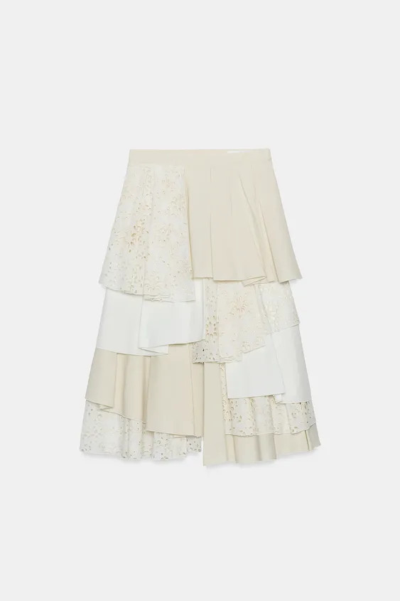 ZW COLLECTION LIMITED EDITION PATCHWORK MIDI SKIRT | Zara US