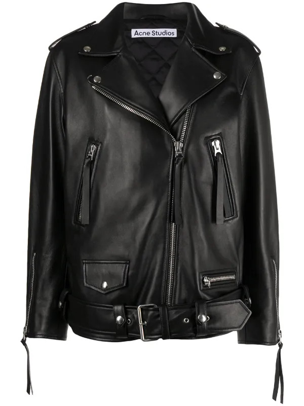 leather biker jacket | Farfetch Global