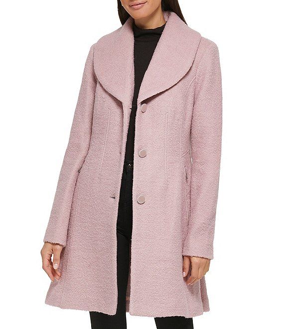 Wool Blend Shawl Collar Single Breasted Long Sleeve Cozy Coat | Dillard's