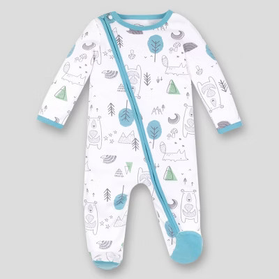Lamaze Baby Boys' Organic Cotton Modern Woodland Sleep N' Play - Mint/White | Target