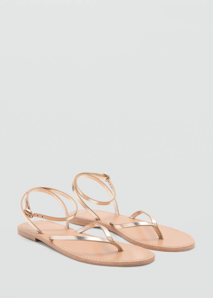 Metallic straps sandals gold - Woman - 9½ - MANGO | Mango (US/MX/AU)