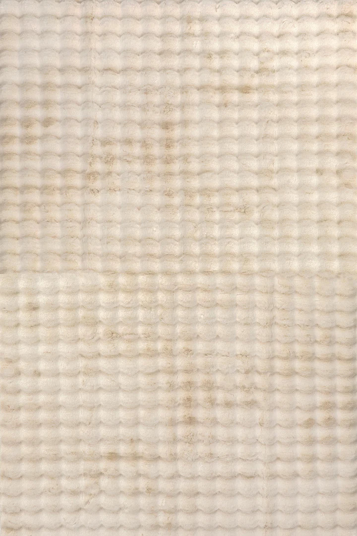 Ivana Checkered Plush Cloud Washable Rug | Beige | Rugs USA