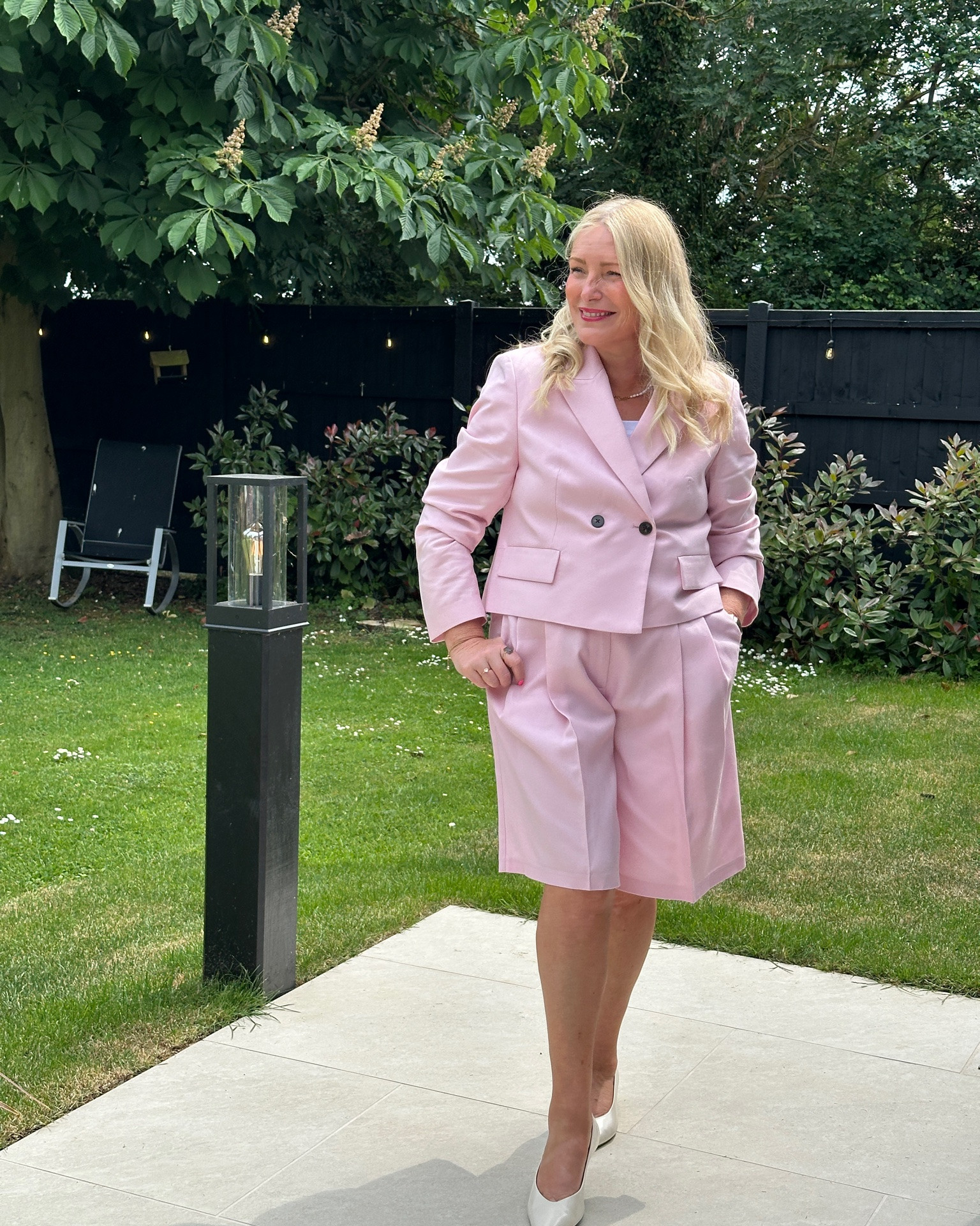 Take one pink cropped blazer and a pair of matching Bermuda shorts and create more then one styling option and inspo

#LTKuk #LTKsummer #LTKstyletip
