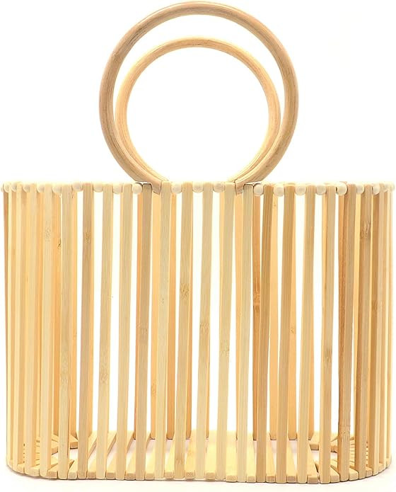 Miuco Women Top Handle Handbags Bamboo Purses Tote | Amazon (US)