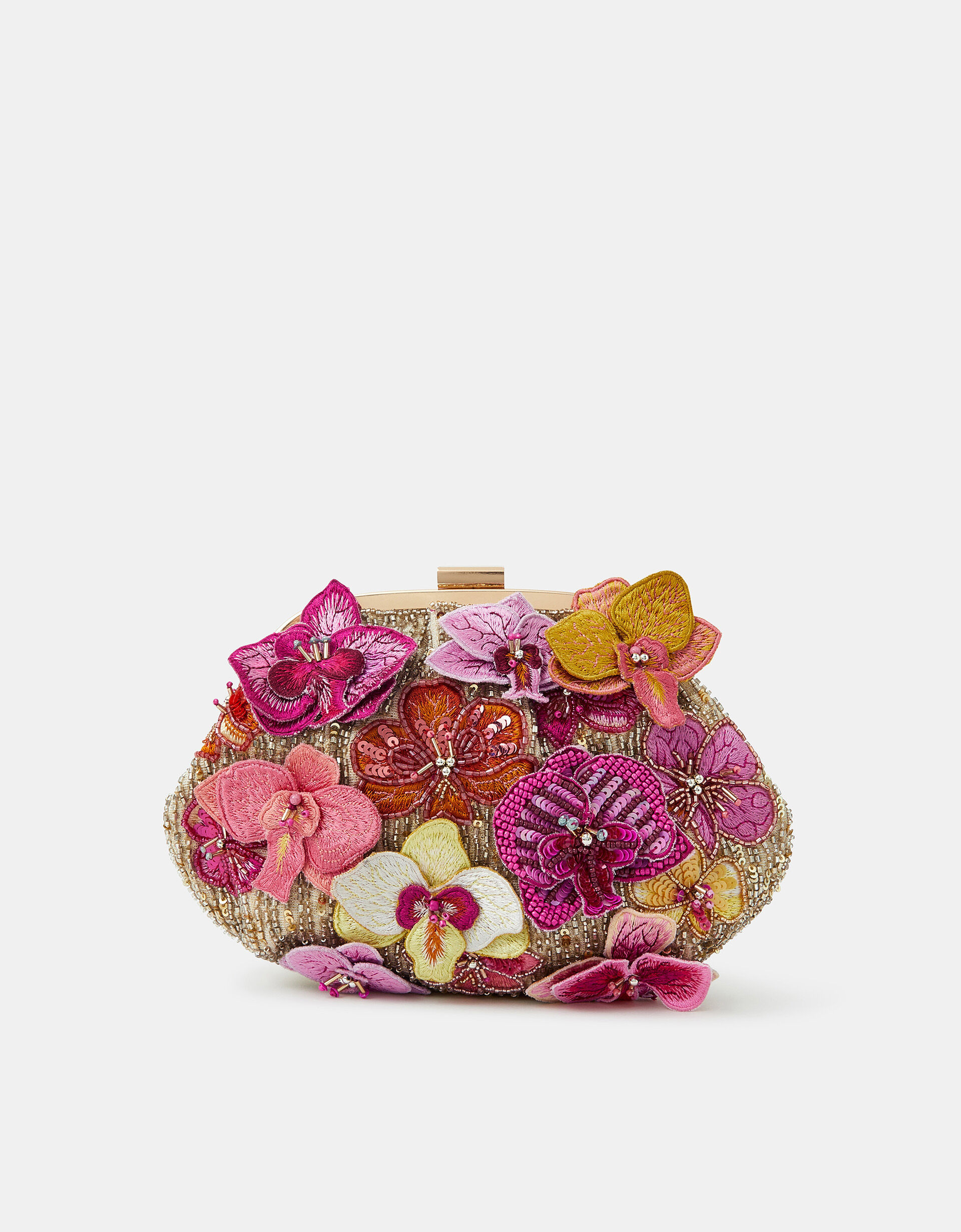 3D Flower Embellished Clutch Bag | Accessorize (Global)