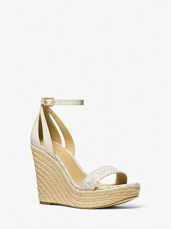 Kimberly Logo and Leather Wedge Sandal | Michael Kors US