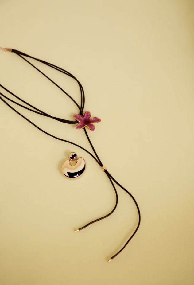 Floral Cord Lariat Necklace | Walmart (US)