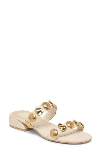 Dolce Vita Farrow Studded Slide Sandal in Cream Leather at Nordstrom Rack, Size 11 | Nordstrom Rack