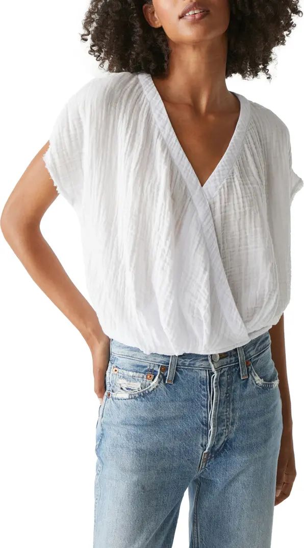 Evie Gauze Faux Wrap Top | Nordstrom