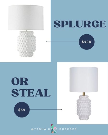 Splurge or steal? Walmart has a great steal of a popular Serena & Lily lamp for a great price. 

Walmart, Serena & Lily, steal, lamp, hobnail, value, decor, white lamp 

#LTKhome #LTKFind #LTKunder100