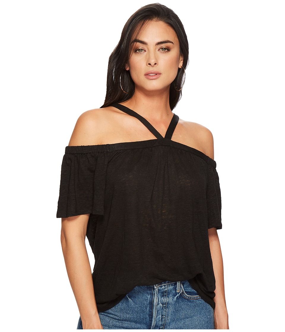 1.STATE - Short Sleeve High Neck Cold Shoulder Knit Top (Rich Black) Women's Clothing | Zappos