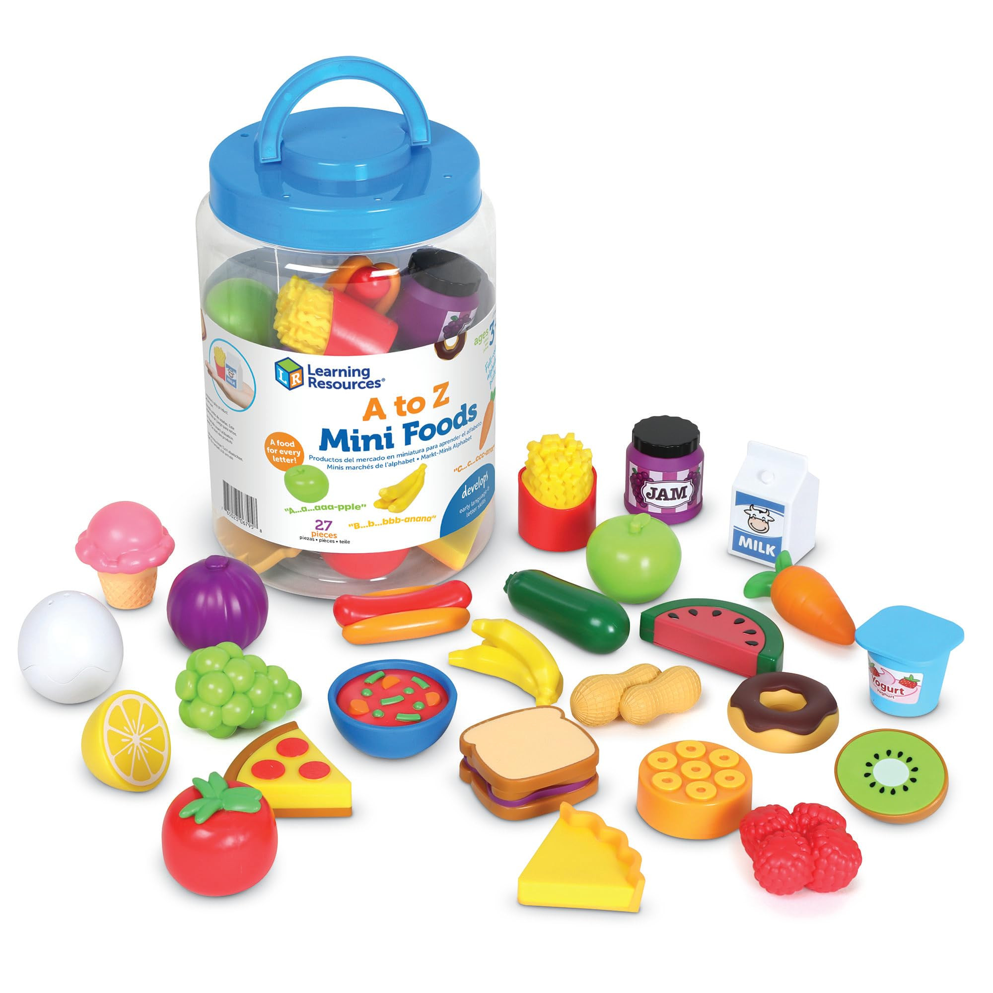 Learning Resources A to Z Mini Foods, Pretend Play Kitchen Accessories for Kids, Toddler Montesso... | Amazon (US)