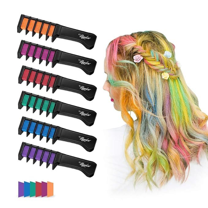 Maydear Temporary Hair Chalk Comb-Non Toxic Washable Hair Color Comb for Hair Dye-Safe for Kids f... | Amazon (US)