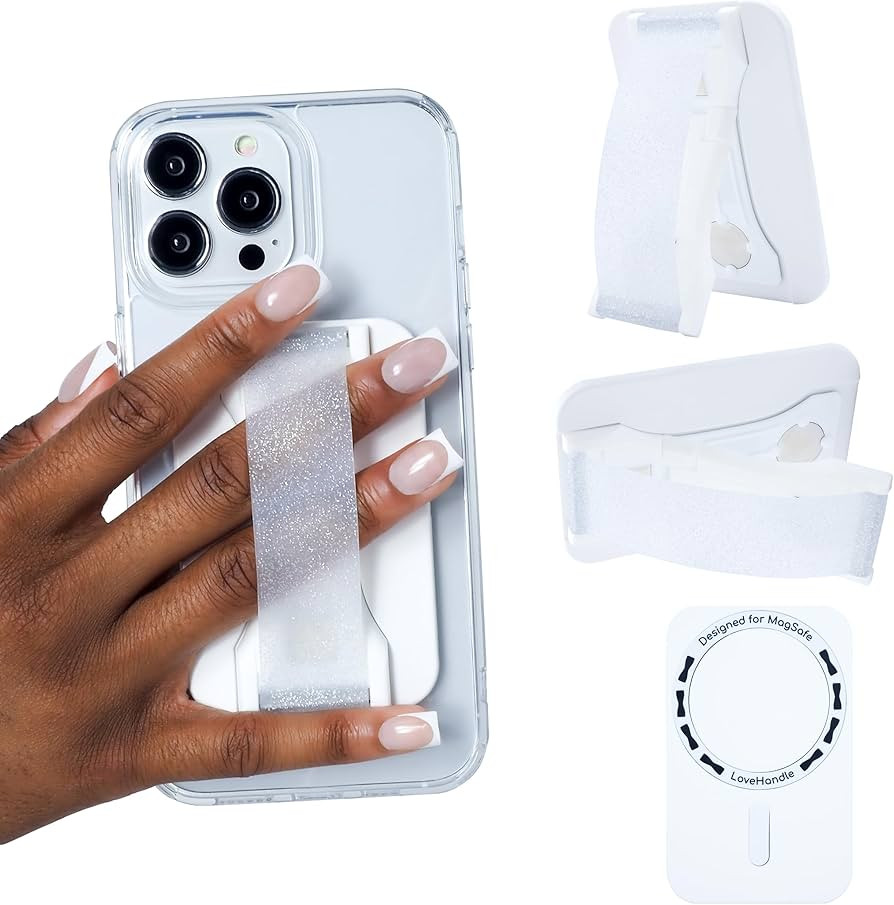 LoveHandle PRO MagSafe Compatible Magnetic Phone Grip w/Kickstand - Mount, Strap and Stand for Sm... | Amazon (US)