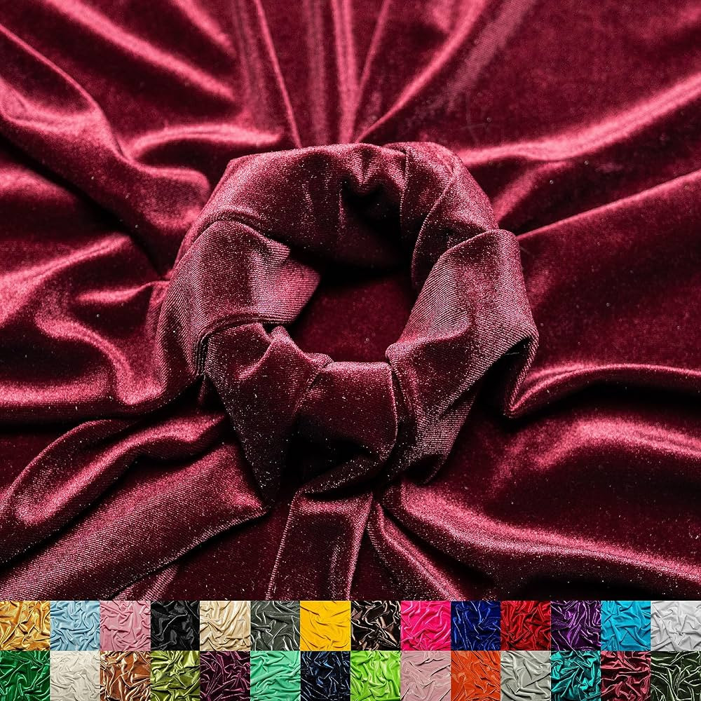 Ice Fabric Stretch Velvet Fabric by The Yard - 60" Wide Soft Stretchy Fabric for Sewing Clothes, ... | Amazon (US)